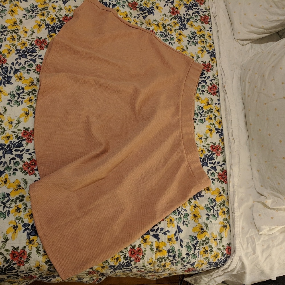 Blush Pink Skater Skirt with exposed back zipper